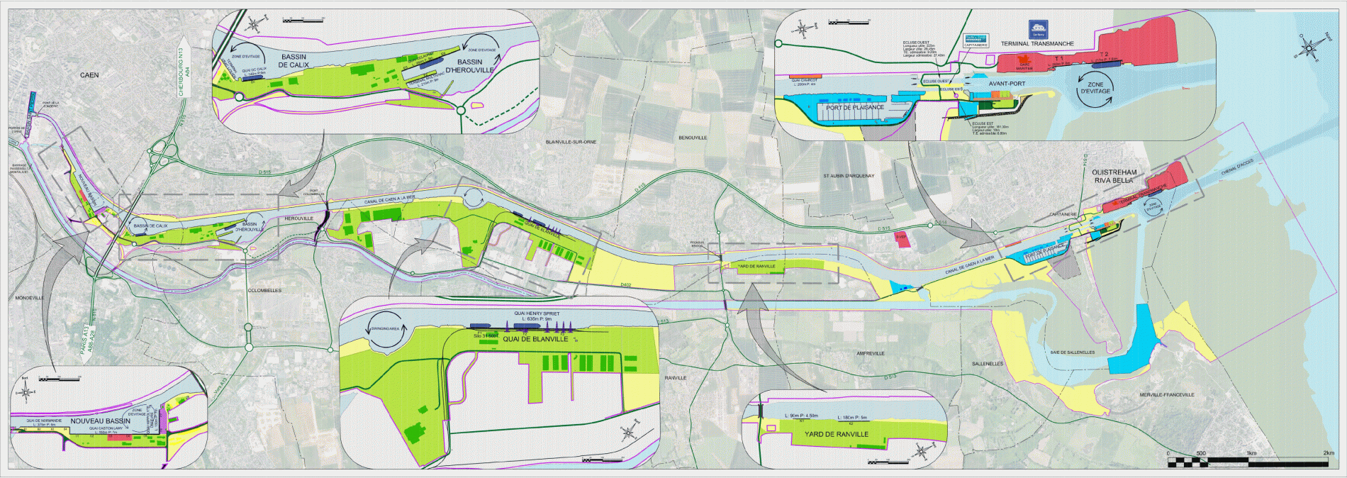 Plan du port de Caen-Ouistreham